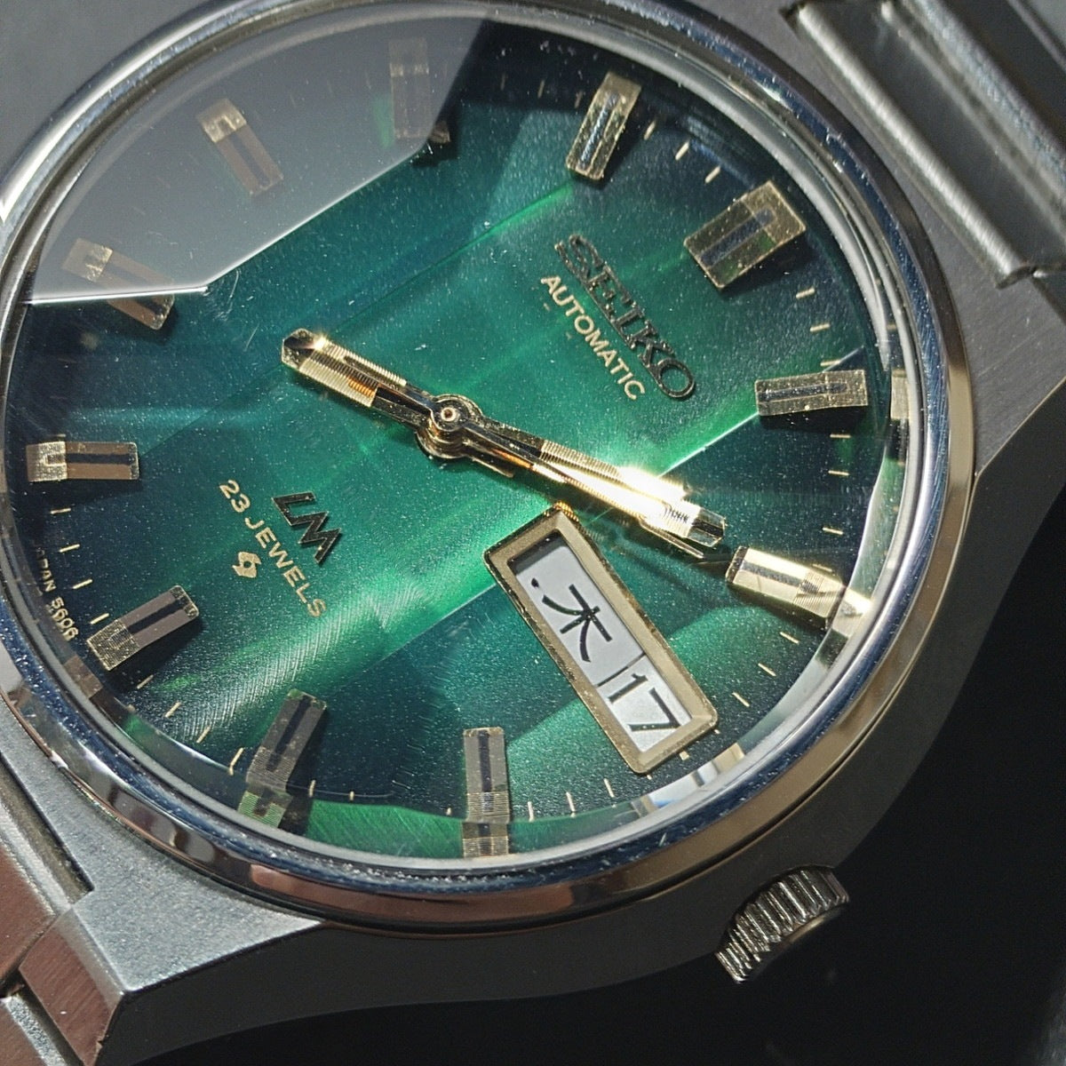 セイコー ロードマチック 5606-7350 カットガラス スクリューバック 純正ブレスレット 自動巻 OH済 1974年製（昭和49年）