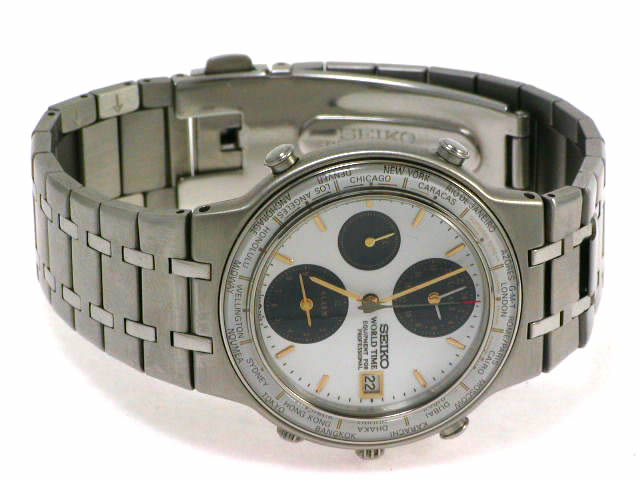 セイコー ワールドタイム GMT アラーム クオーツ 5T52-7A00 USED　