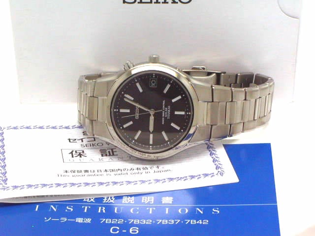 セイコー SBTM113 チタン ソーラー電波 未使用刻印入 USED