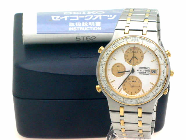 セイコー ワールドタイム GMT アラーム 5T52-7A00 クオーツ USED
