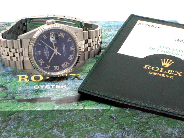 ロレックス デイトジャスト ブルー ローマン 16234 自動巻 2001年 USED