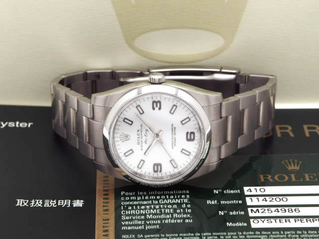 ロレックス エアキング Ref114200 ホワイト3.6.9ダイヤル 自動巻 USED