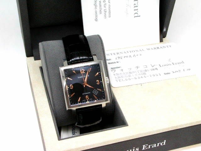 ルイ・エラール カレ 黒文字盤 自動巻 69 500 AA02 USED