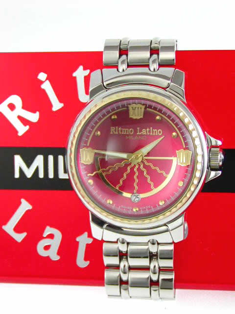 リトモ ラティーノ ソーレ ラージ SSブレスレット レッド D3SL27GB　Ritmo latino