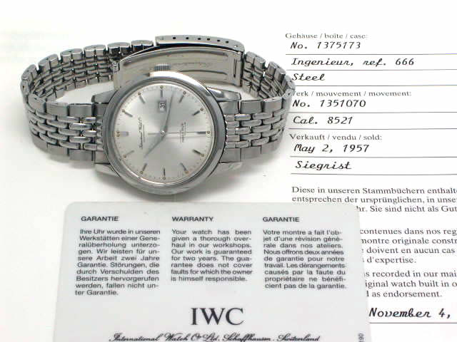 IWC オールドインター インヂュニア Ref.666 自動巻 OH済 1957年