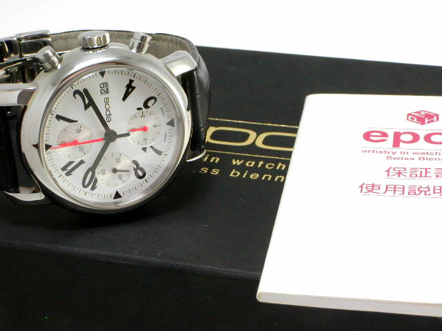 エポス 3264WH クロノグラフ  自動巻 ホワイトダイヤル USED