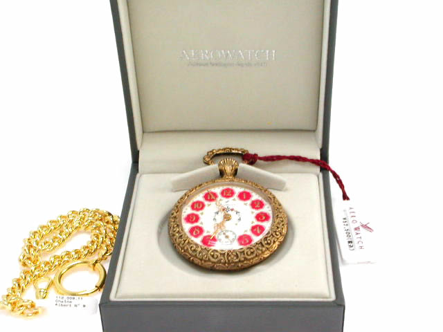アエロ 彫刻入り 懐中時計 50100 JA01　新品