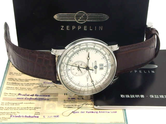 ツェッペリン 76401 Zeppelin号誕生100周年記念 デュアルタイム クオーツ USED