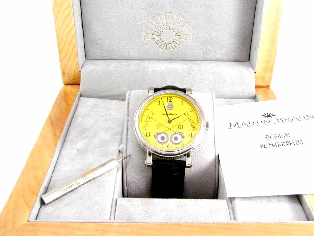 マーティンブラウン イオス(日の出、日の入り表示) SS 42mm イエローダイヤル 新品  EOS-42Y　Martin Braun