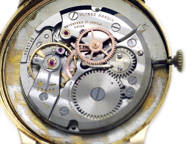 ユリスナルダン 18K 17石 手巻 OH済 1950年代