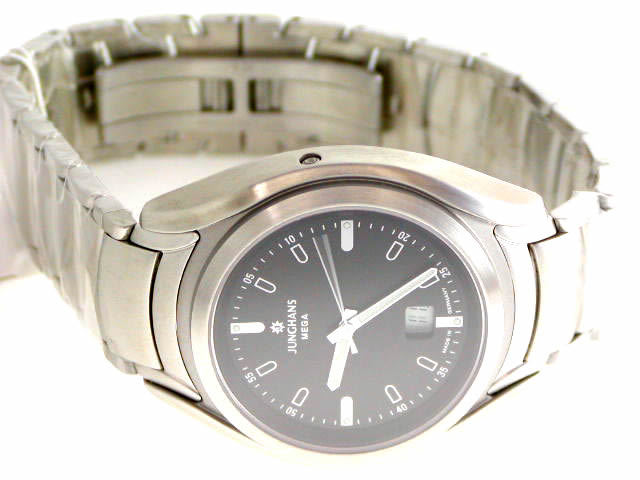 ユンハンス SS ブラックダイヤル SSブレス 4065 44　新品 JUNGHANS