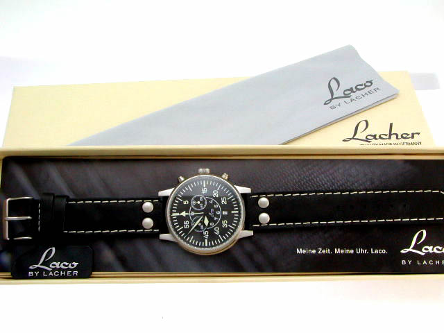 ラコ クオーツ クロノグラフ デイト 42mm 860886　新品 Laco