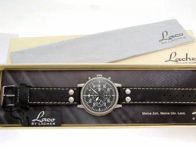 ラコ オートマチック クロノグラフ デイデイト 42mm 860890　新品 Laco