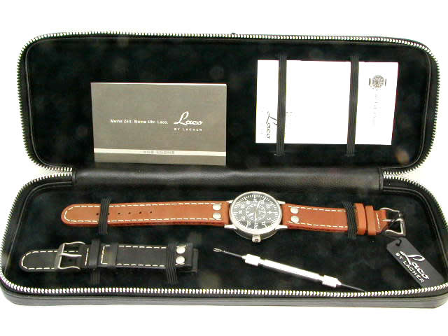 ラコ 手巻き 36mm 861061 スペアベルトキットつき　新品 Laco