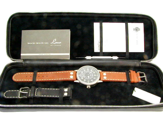 ラコ 手巻き スモールセコンド 42mm 861064 スペアベルトキットつき　新品 Laco