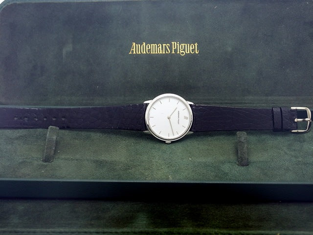 オーデマピゲ 18KWG Cal.2612 8石 ラウンド 2針 クオーツ メンズ USED Audemars Piguet