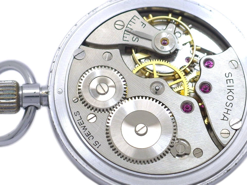 セイコー プレシジョン 懐中時計 91-0020 15石手巻 鉄道時計 門鉄 OH済 昭和43年製 Seiko