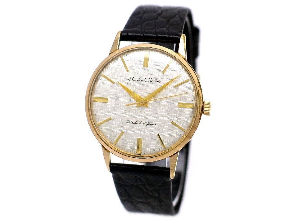 セイコー クラウン 15002 GP 格子文字盤 Cal.560 21石手巻 OH済 1960年代 Seiko