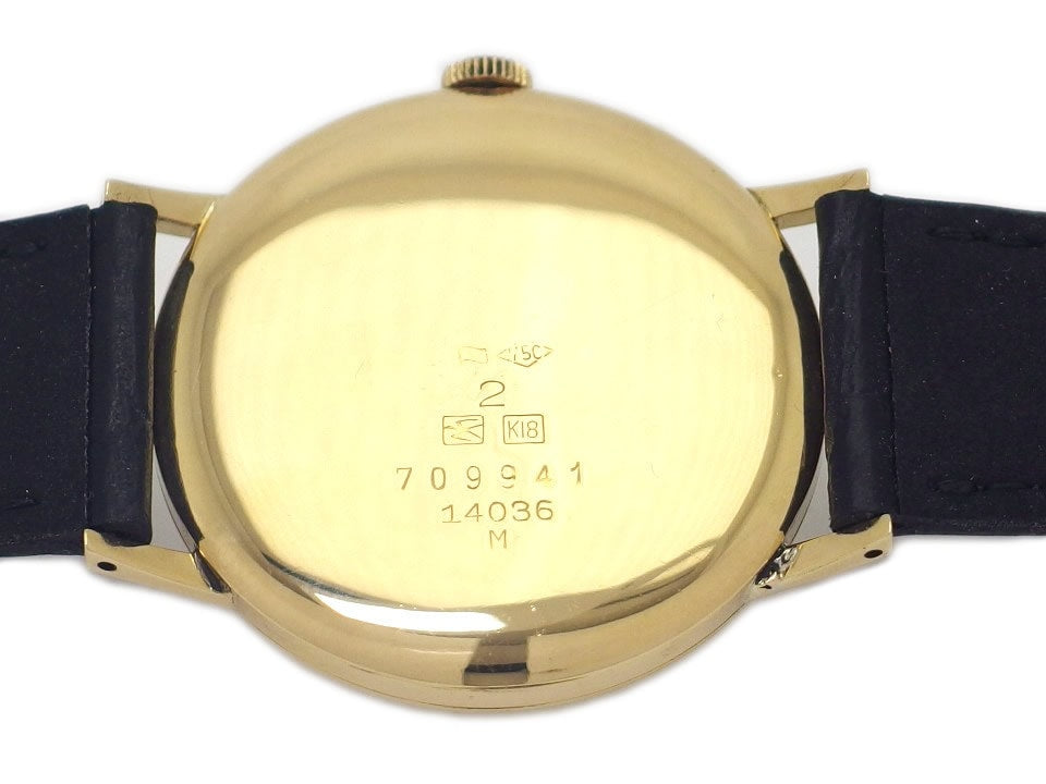 Seiko Marvel 14036 K18 Solid Gold S-Mark Red Movement 19 Jewels Hand-Wound Overhauled Made in 1957