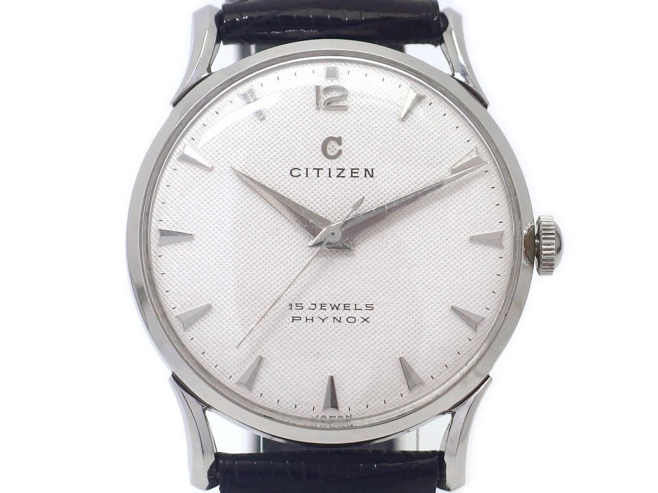 シチズン センターセコンド Cマーク くさび形インデックス 15石 手巻 OH済 1950年代 Citizen