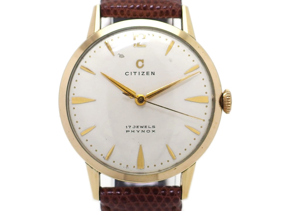シチズン センターセコンド Cマーク 14KGF（金張り） 17石 手巻 OH済 1950年代 Citizen
