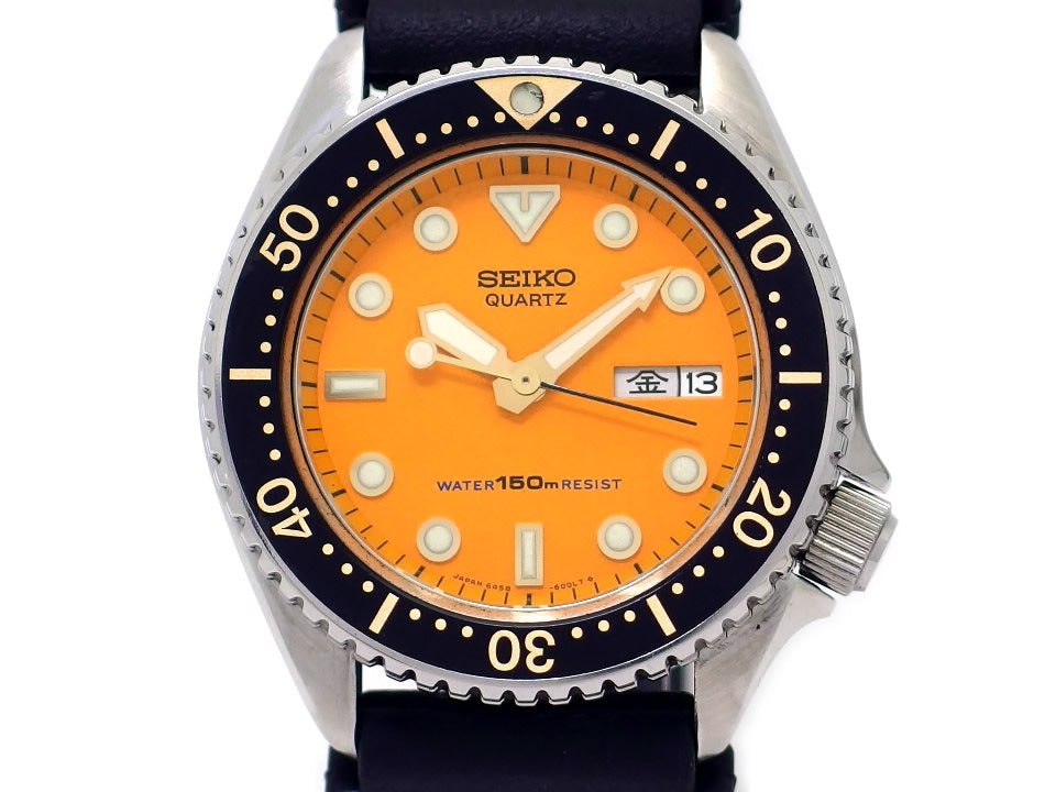 セイコー 150mダイバーズ オレンジ文字盤 6458-600A ボーイズ クオーツ 1981年製 Seiko
