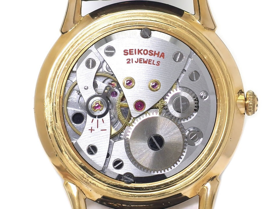 セイコー クロノス 15030D クロスライン ケース金メッキ/裏蓋金張り 21石 手巻 OH済 昭和38年/1963年製