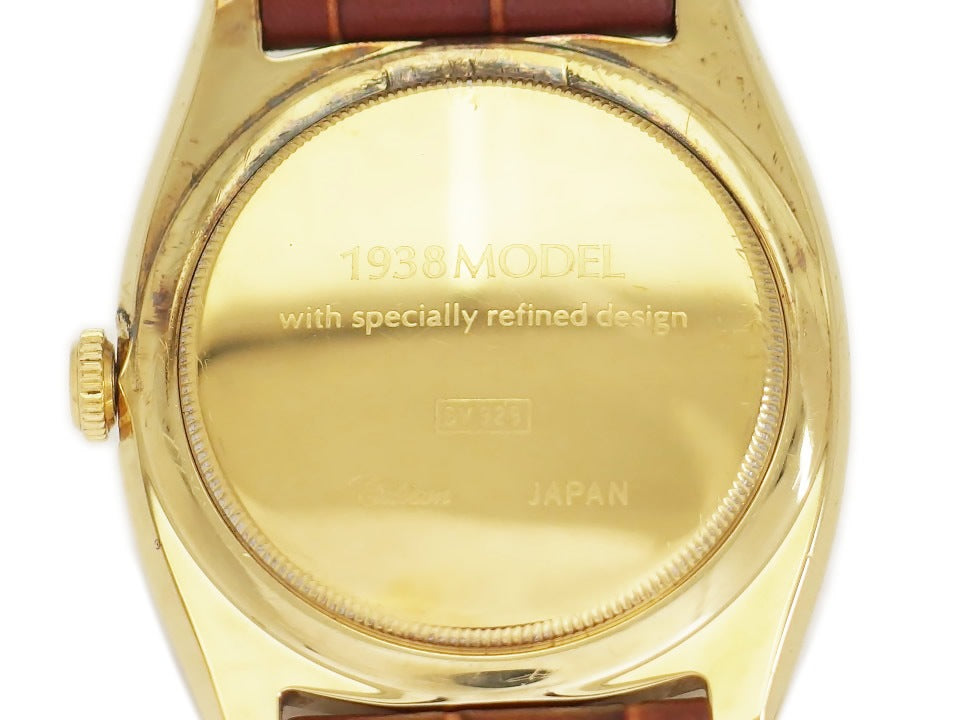 シチズン 復刻版 1938MODEL 銀無垢 シルバー925 金メッキ仕上げ クオーツ 1990年代 OH済 USED