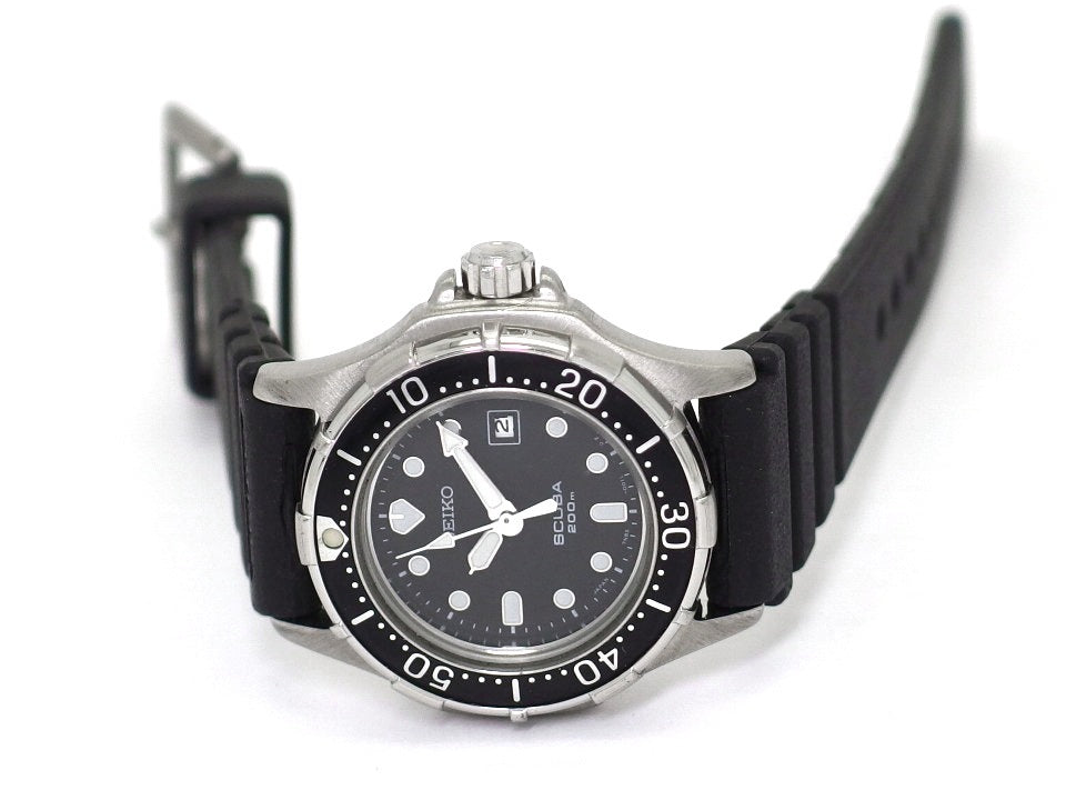 セイコー ダイバー スキューバ 200m レディース 32mm 7N85-001A クオーツ 1991年製 USED Seiko
