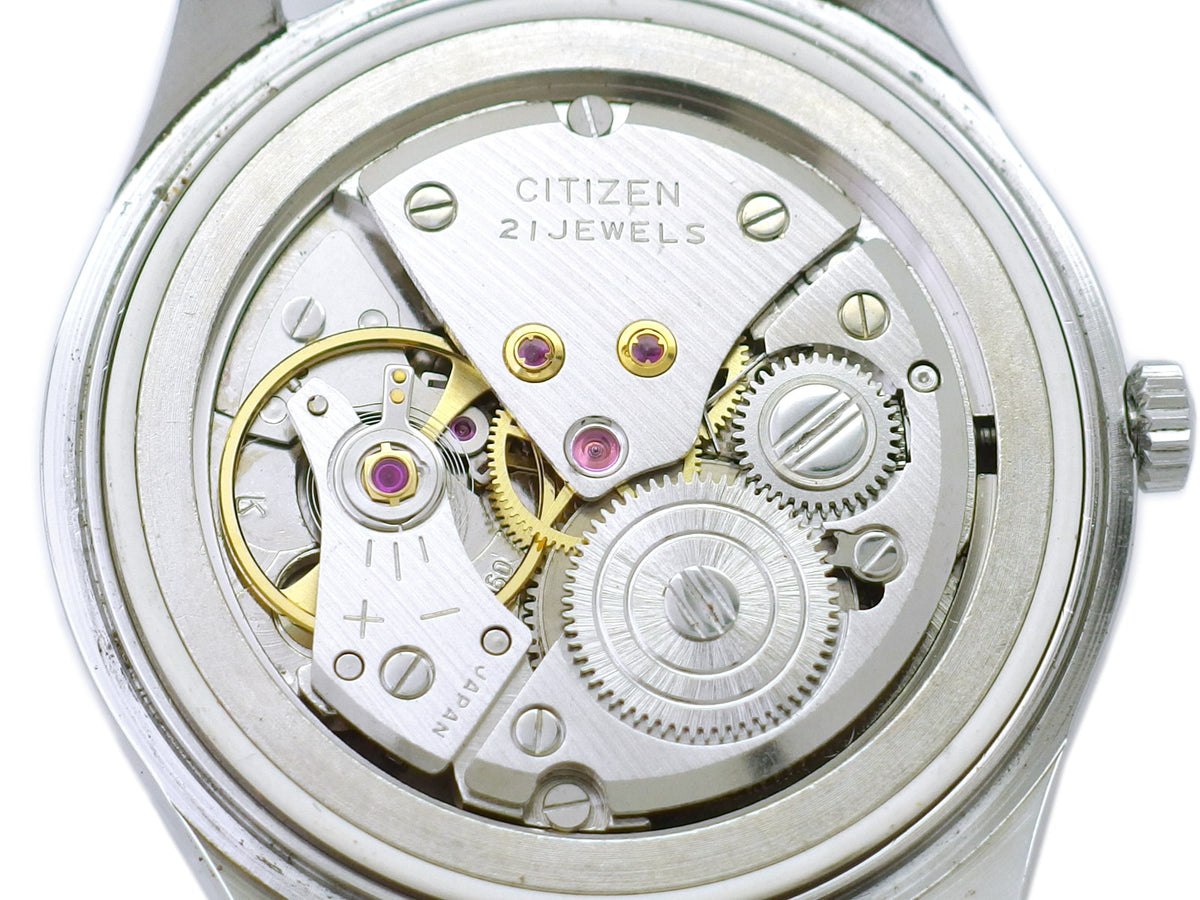シチズン ホーマー 水色文字盤 裏蓋刻印なし 21石 手巻 OH済 1970年代 Citizen