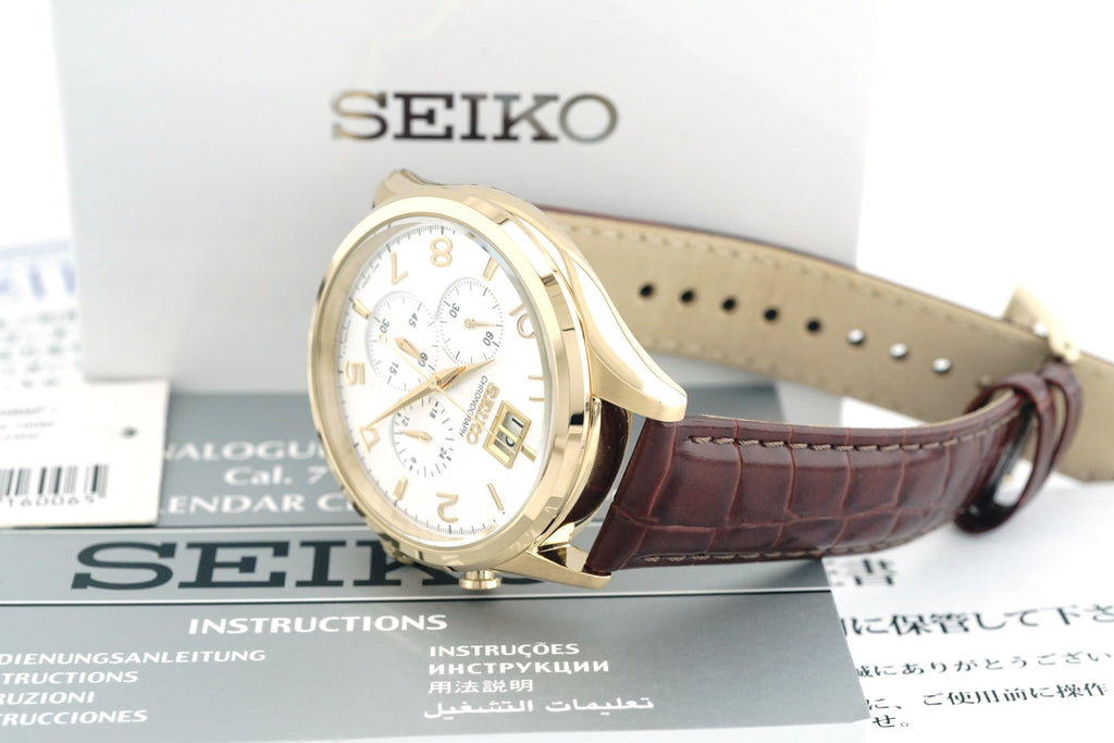 セイコー ビッグデイト クロノグラフ SPC088P1 逆輸入モデル 7T04-0AE0 アラビアインデックス クオーツ USED