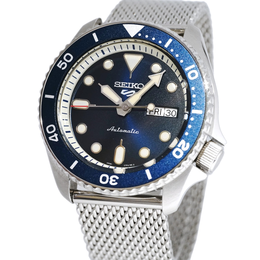 セイコー ５スポーツ メカニカル ブルー文字盤 4R36-07G0 自動巻 USED Seiko