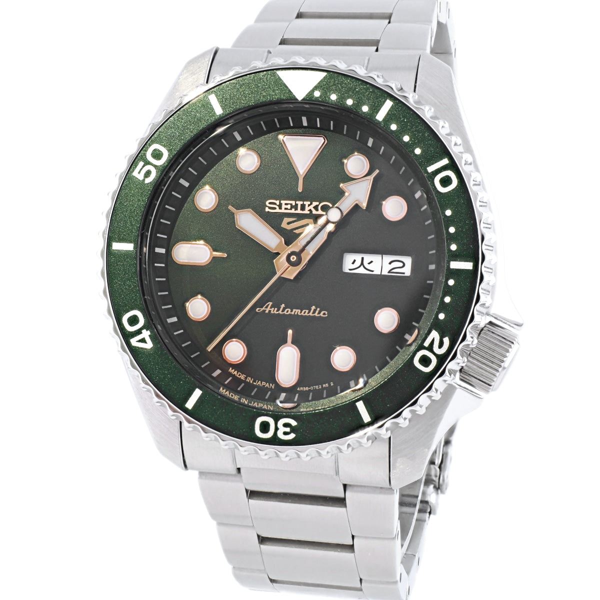 セイコー ５スポーツ メカニカル グリーン文字盤 SBSA013 4R36-07G0 自動巻 2024年購入品 USED Seiko