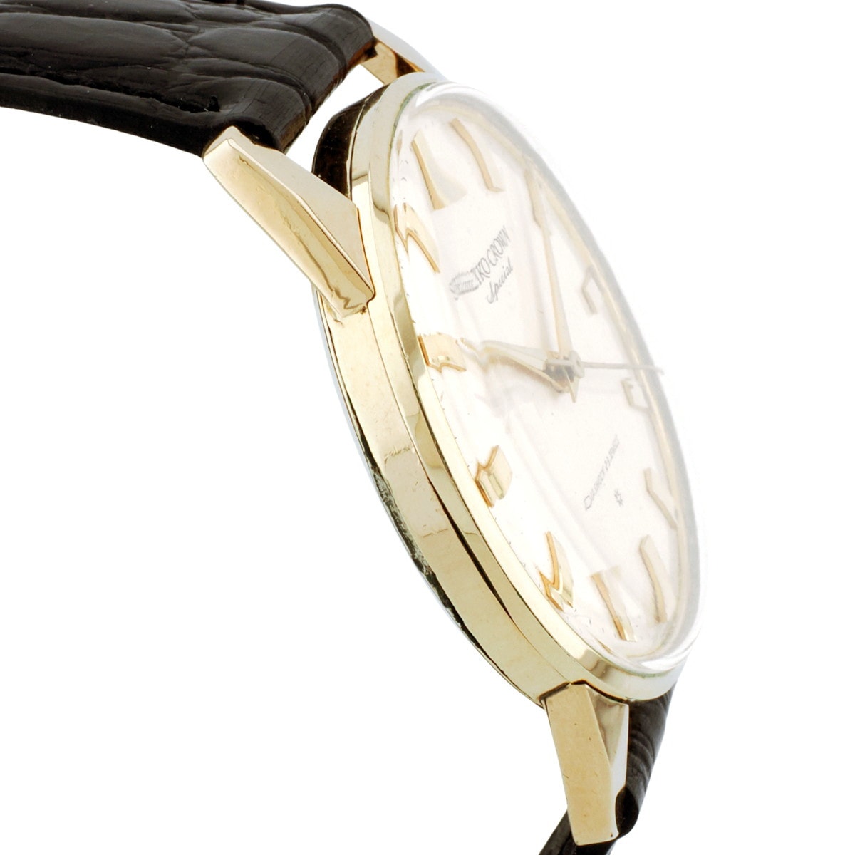 Seiko Crown Special Gold Filled J14100E SD Dial Case Back Chipped Cal.341 Manual Winding O.H. 1963