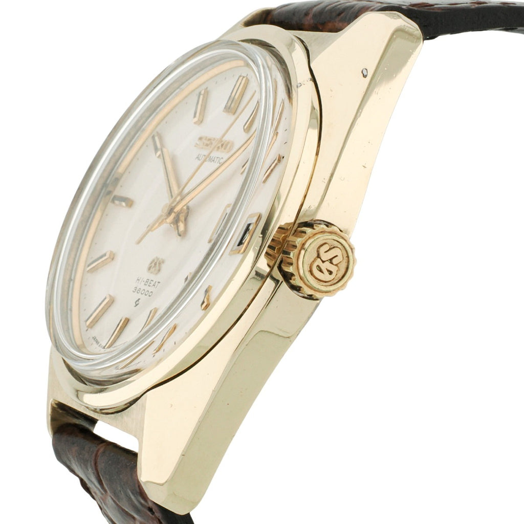 Grand Seiko 6145-8000 Cap Gold 10 Beat Automatic Overhauled Manufactured in 1968 (Showa 43)