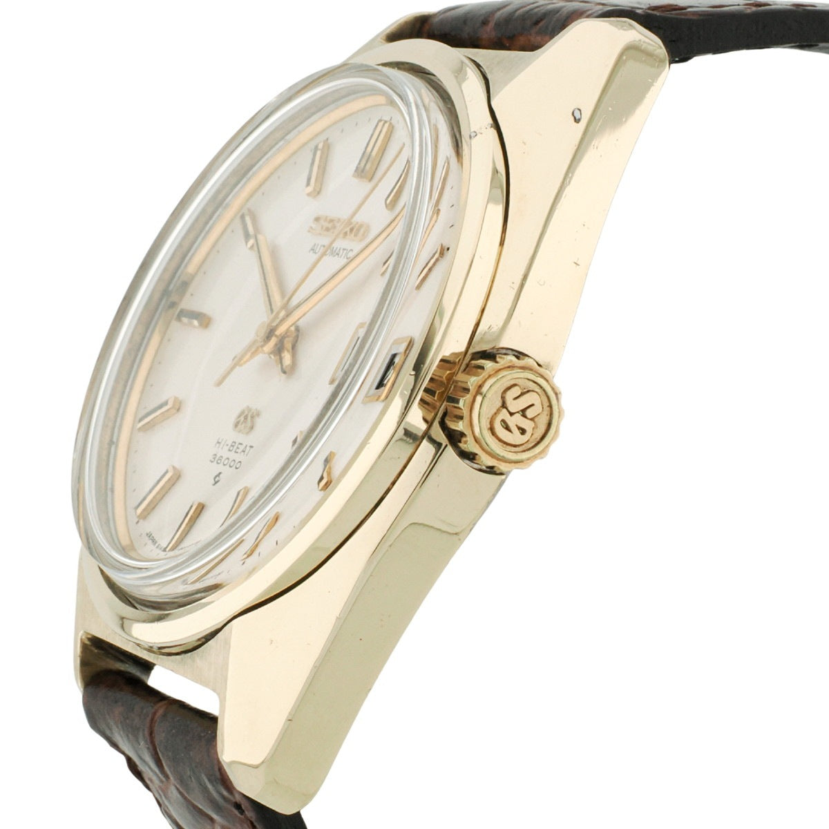 Grand Seiko 6145-8000 Cap Gold 10 Beat Automatic Overhauled Manufactured in 1968 (Showa 43)