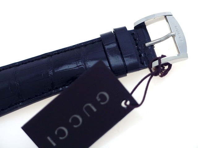 グッチ 5600M ブラック 手巻き 黒クロコダイルベルト メンズ 未使用 　新品