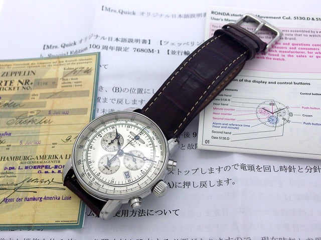 ツェッペリン 76801-1 『ZEPPELIN号100周年記念モデル』 クオーツ USED
