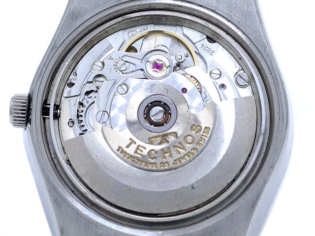 テクノス スカイマッチ 4-L3305 Cal.2824 自動巻 OH済 1970年代　