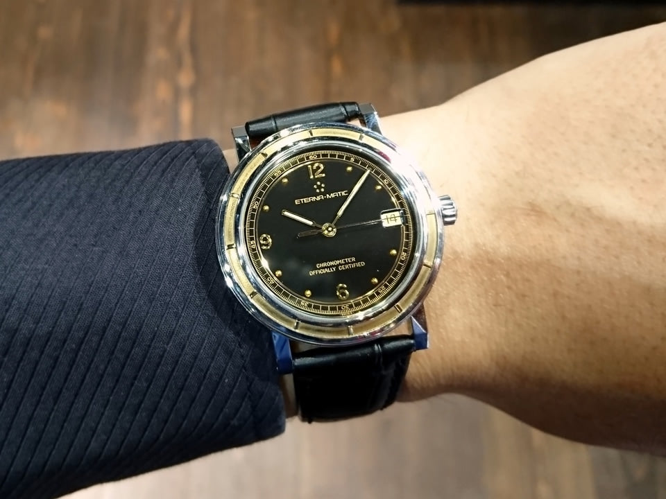 エテルナ エテルナマチック クロノメーター メンズ 18Kベゼル 自動巻 OH済 USED　Eterna