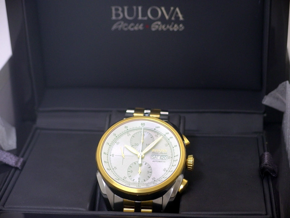 【美品】ブローバ アキュスイス スイス製 Ref.65C117 クロノグラフ 自動巻 USED Bulova