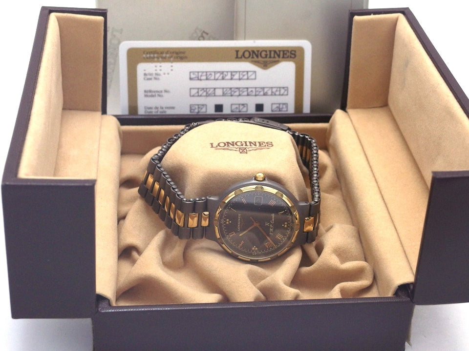 ロンジン コンクエストVHP チタニウム 4990.9.657 クオーツ 1989年頃 USED Longines