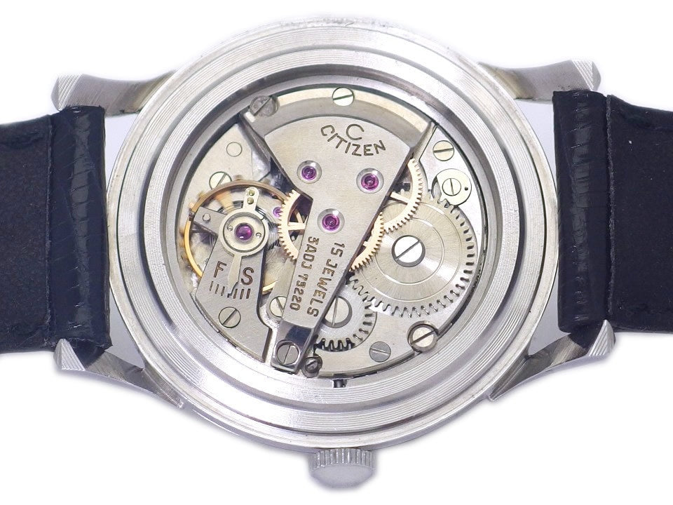 シチズン センターセコンド Cマーク くさび形インデックス 15石 手巻 OH済 1950年代 Citizen