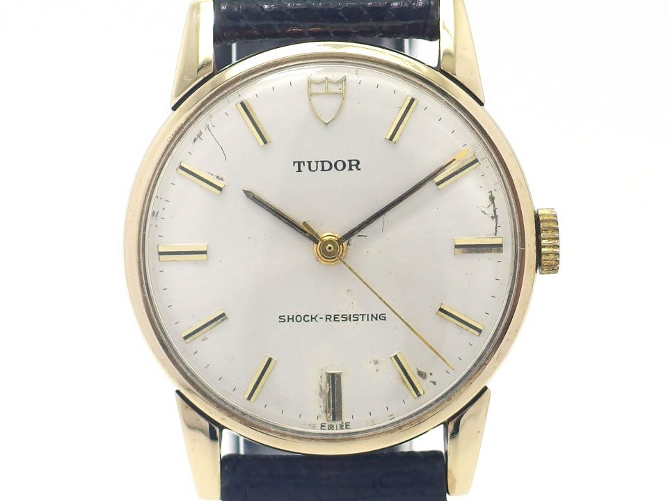 チュードル 9金 ノンオイスターケース 32mm 盾ロゴ Cal.2403 手巻 OH済 1970年代 Tudor