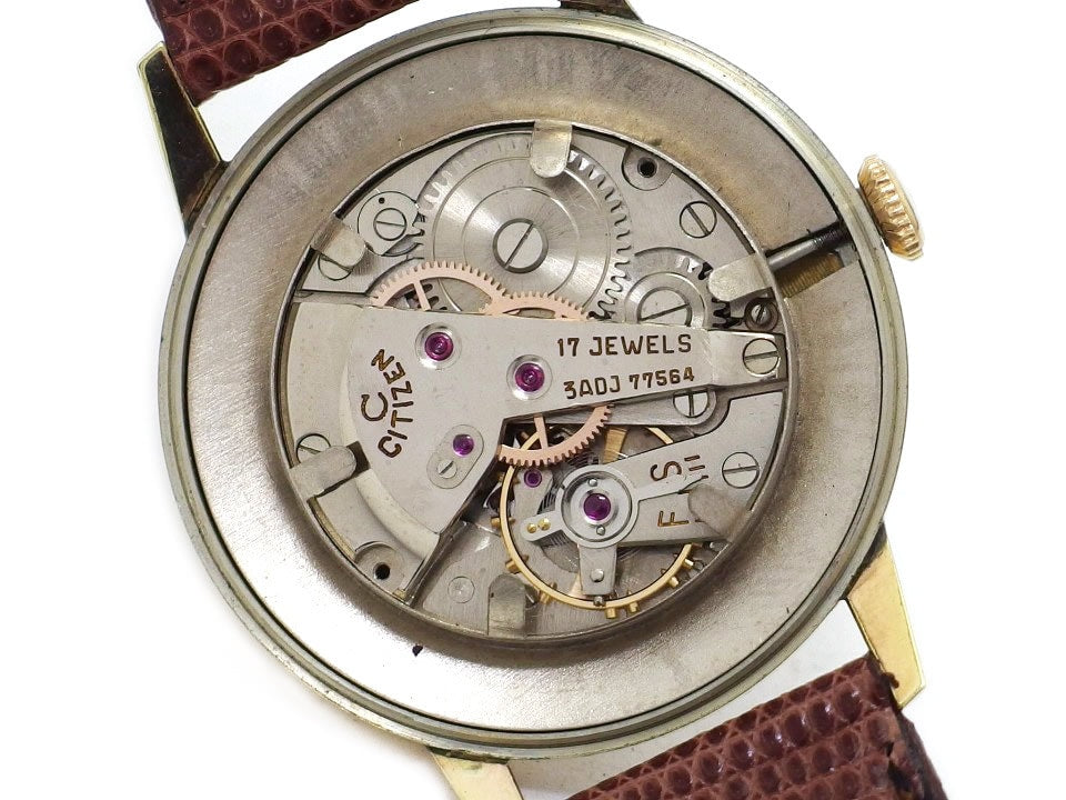 シチズン センターセコンド Cマーク 14KGF（金張り） 17石 手巻 OH済 1950年代 Citizen