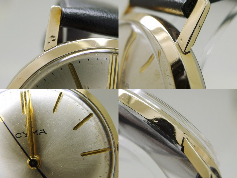 シーマ CYMAFLEX 金張りケース 新品風防 Cal.R459 17石 手巻 OH済 1950年代 Cyma