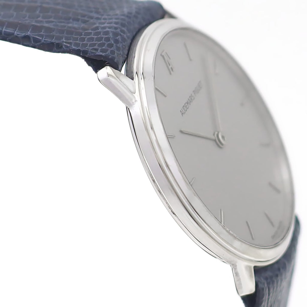 オーデマピゲ 18金ホワイトゴールド ラウンドケース 31mm メンズ 純正金尾錠 クオーツ USED Audemars Piguet