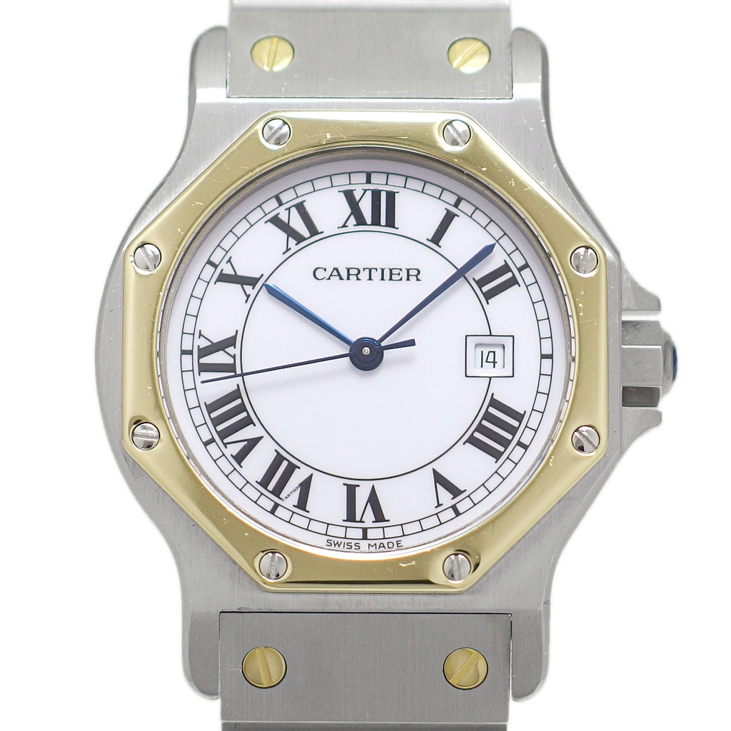 カルティエ サントス オクタゴン LM 30mm Ref.2966 コンビ 自動巻き 国際永久保証書付き コンプリートサービス済 1982年購入品