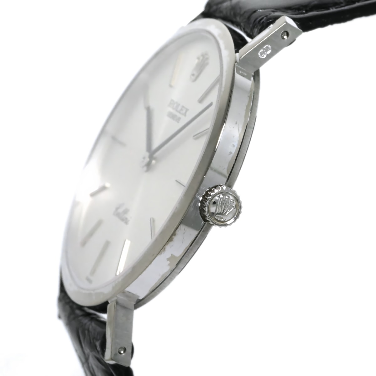 Rolex Cellini Men's Ref.4112 18k White Gold, Original Buckle, Cal.1601 19 Jewels, Manual Wind, Overhauled, Circa 1976