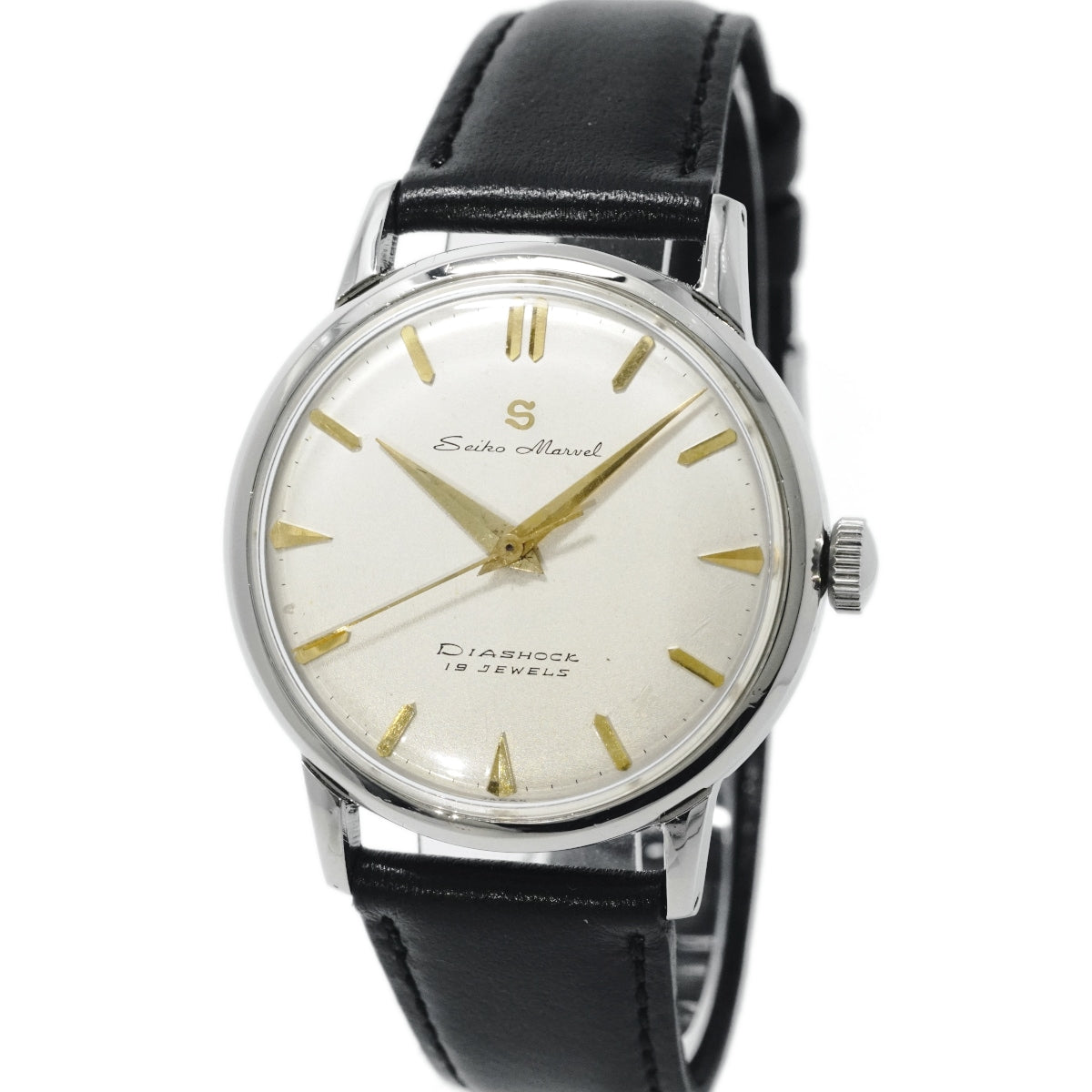 セイコー マーベル 14041 スクリューバック Sマーク 赤機械 19石 手巻 OH済 推定1957年頃 Seiko